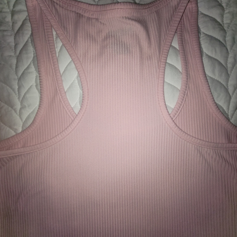JUICY COUTURE Intamates/Sleepware Pink Ribbed Tank Large BLING Racer Back - Picture 3 of 6